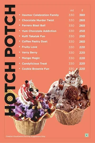 Havmor Ice Cream menu 