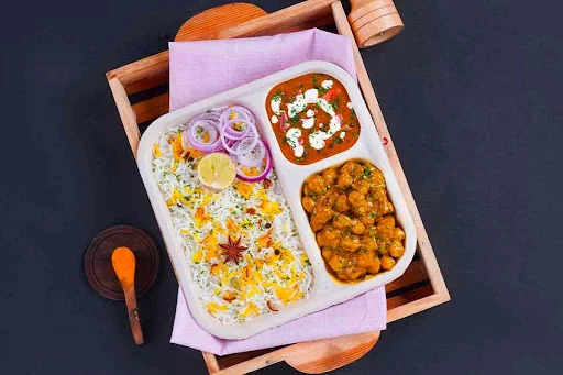 Punjabi Thali - Chole, Dal Makhani And Chawal