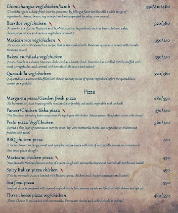 Tequila Sunrise menu 