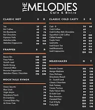 Melodies Cafe & Bistro. menu 1