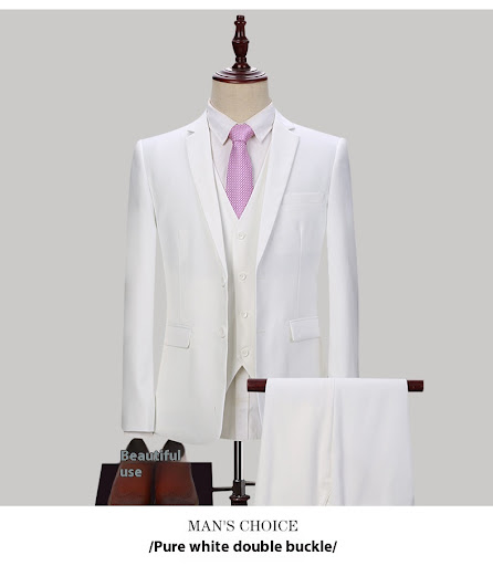 Title 11, Dark Green Mens Three-Piece Suit Korean Slim F...