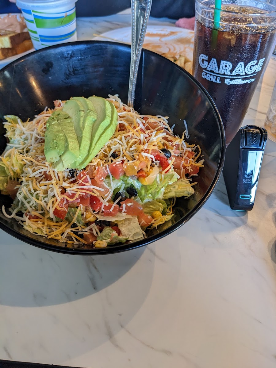 Gluten-Free Baja Salad had gluten detected with the NimaPartners Gluten Sensor at Garage Grill in Herriman, UT.