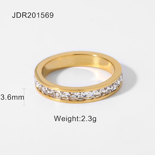 Title 2, French Retro Single Diamond Inlaid Zircon Ring,...