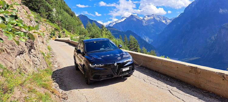 The Alfa Stelvio is an SUV that shows its sporting side on twisty alpine passes. Picture: DENIS DROPPA