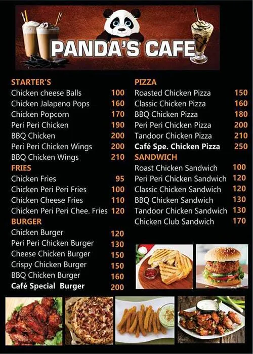 Panda's Cafe menu 