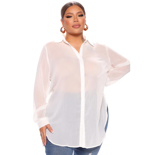 Title 2, Womens Fashion Long Sleeve Shirts See-Through ...