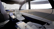 The concept car’s minimalist, lounge-like interior.