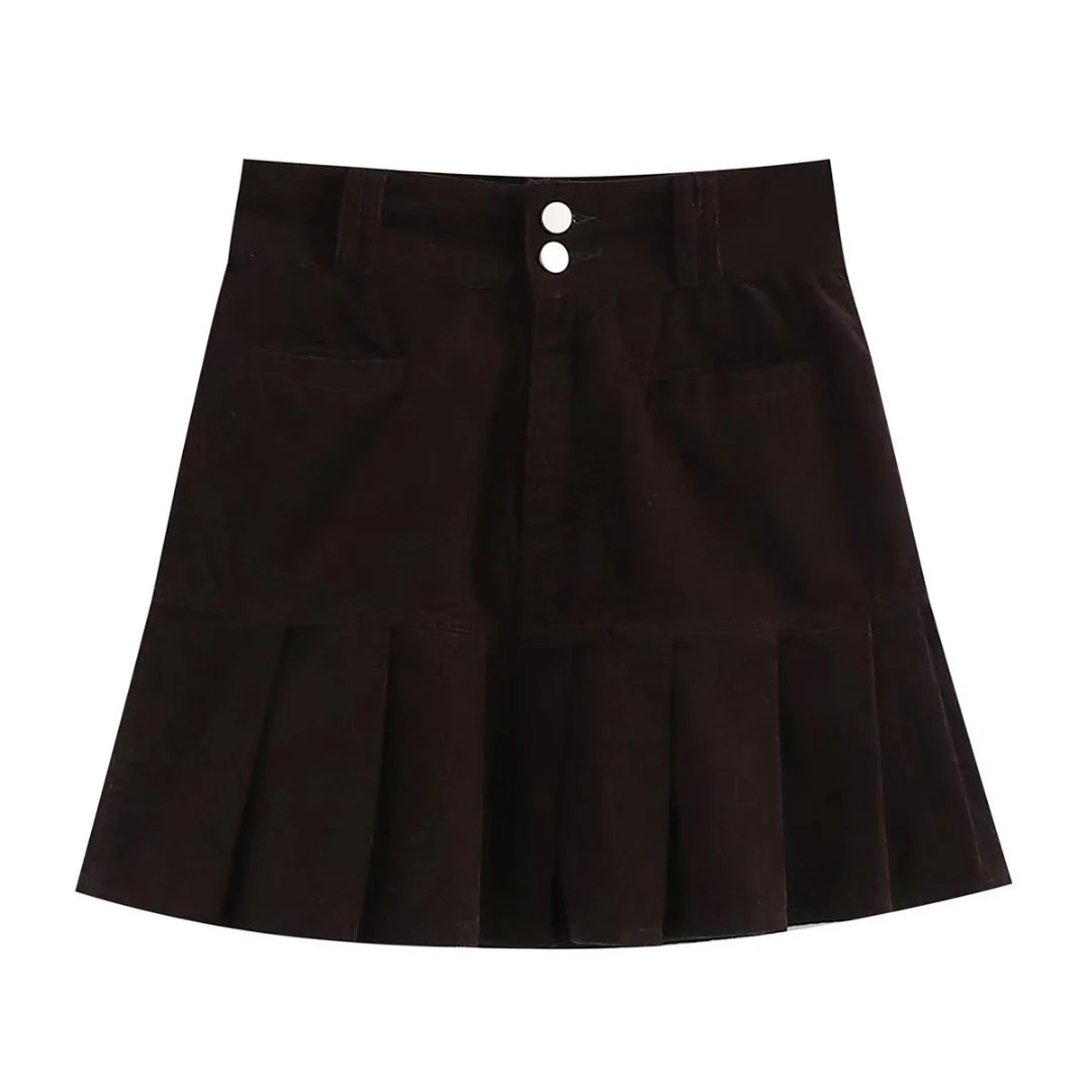 Title 5, Falda plisada de cintura alta para mujer otoño ...