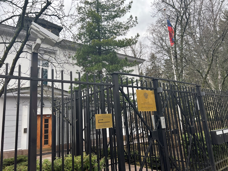 A view of Russia's embassy in Oslo, Norway, on April 13 2023.