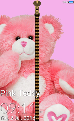 Pink Teddy Bear Zipper Unlock