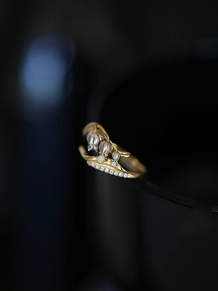 Bague en argent sterling avec séparation de couleurs or et argent. Un bijou élégant pour sublimer votre main et afficher votre style unique.