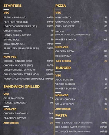 SnackChat menu 