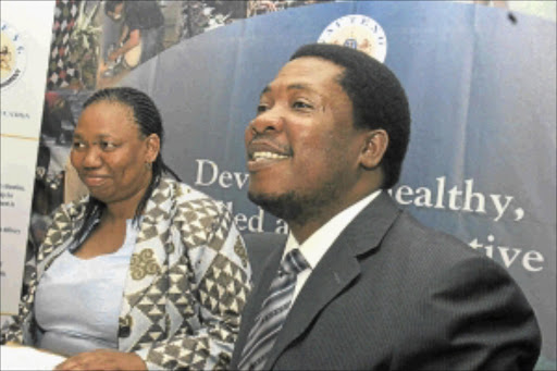 MAKING PROGRESS: Minister of Basic Education Angie Motshekga and her spokesman Panyaza Lesufi. Photo: Mohau Mofokeng