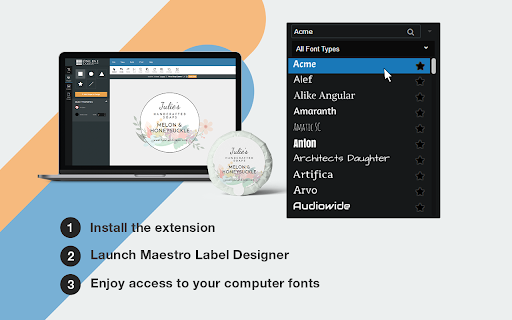 Maestro Label Designer Font Finder