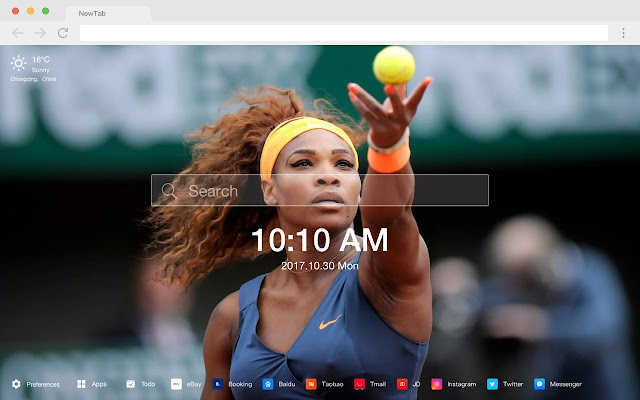 Serena Williams HD Pop New Tabs Theme