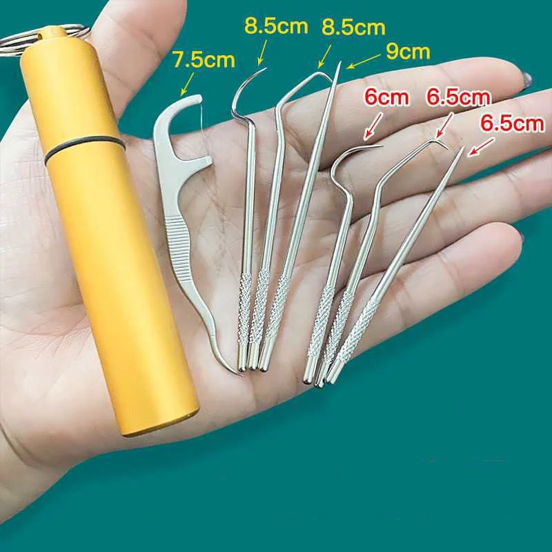Title 6, Conjunto de Palitos de Dente de Aço Inoxidável ...