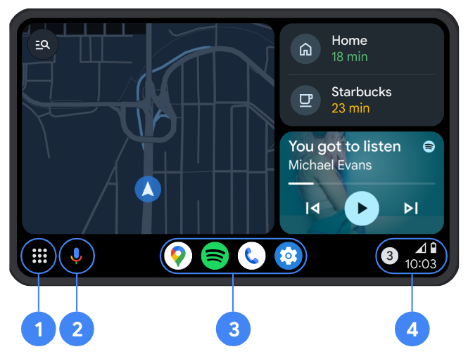 Bildschirme und Apps in Android Auto - Android Auto-Hilfe