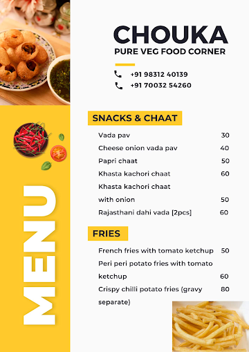 Chouka Food Corner menu 