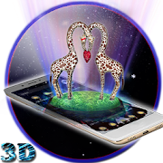 3D Giraffe Love Globe Theme 1.1.2 Icon