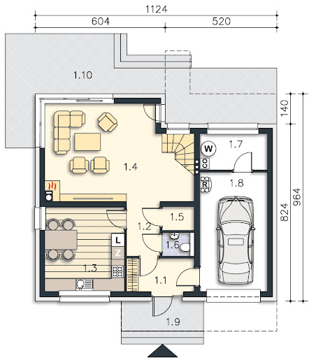 Chester DCP293 - Rzut parteru