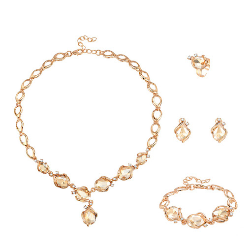 Title 4, Fashion Simple Alloy Necklace and Earrings Four...
