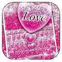 Pink Glitter Love Heart Keyboard Theme 10001003 APK Download