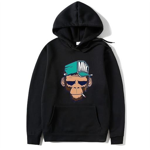 Title 5, Smoking Monkey Printed Mens Hoodie, a leisure ...