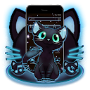 ダウンロード Blue Neon Glow Kitty Theme をインストールする 最新 APK ダウンローダ