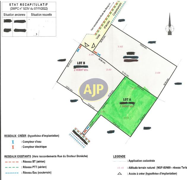 Vente terrain  2000 m² à Talais (33590), 99 800 €