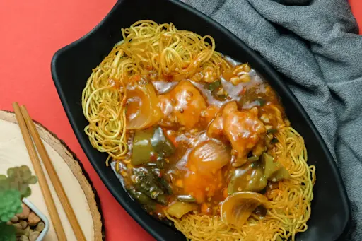 Veg Pan-Fried Noodles With Choice Of Sauce