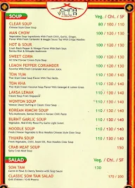 China Villa menu 1