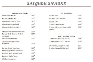 Satguru Snacks menu 