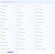 Om Snacks Corner menu 1