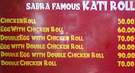 Sabra Famous Kati Rolls menu 2