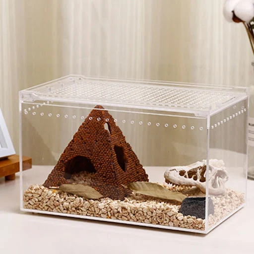 Acrylic Cage Breeding Box Terrarium Clear Feeding Habitat for Snake Small Pet Isopods Lizards Roaches Insect