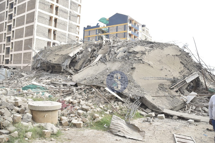 The building under construction that collapsed Monday morning around 12am - 2am in Mirema along Thika Road, Nairobi on September 25, 2023