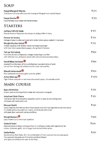 Raajsik menu 