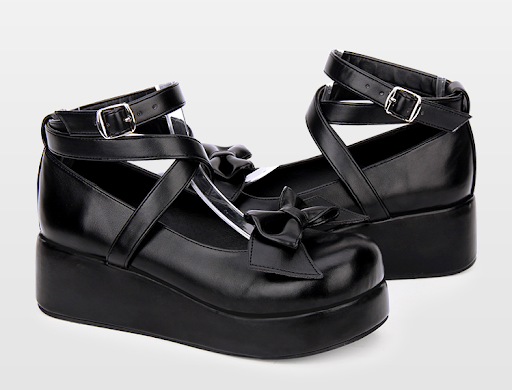 Title 2, Low Heel Platform Princess Shoes With Lolita Bo...