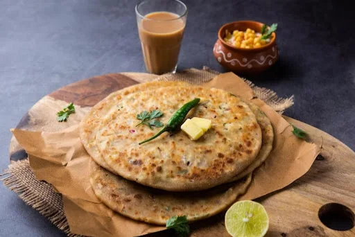 2 Aloo Prantha + 2paneer + Chai