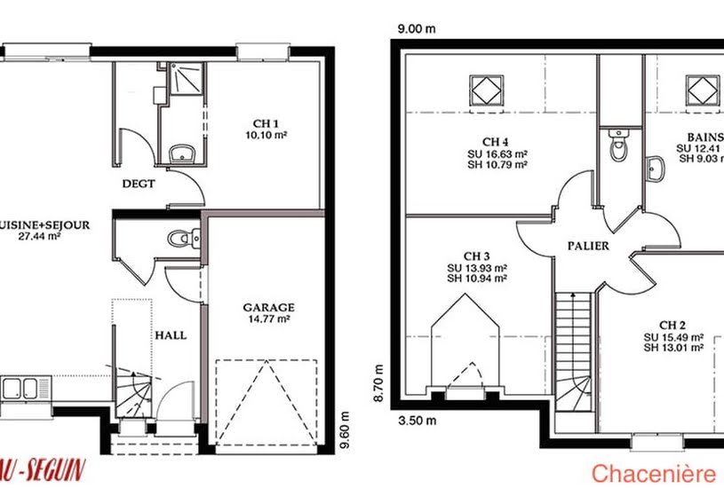  Vente Terrain + Maison - Terrain : 506m² - Maison : 100m² à Saint-Léger-près-Troyes (10800) 