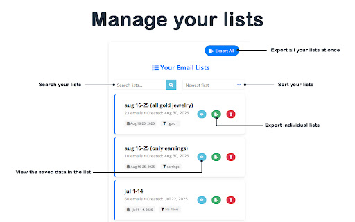 Etsy Email Saver