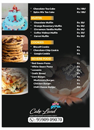 Cake Land menu 1