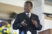 Chief Mangosuthu Buthelezi in Ulundi. 
Pic: Jackie Clausen. 
13/8/03. 
© ST.