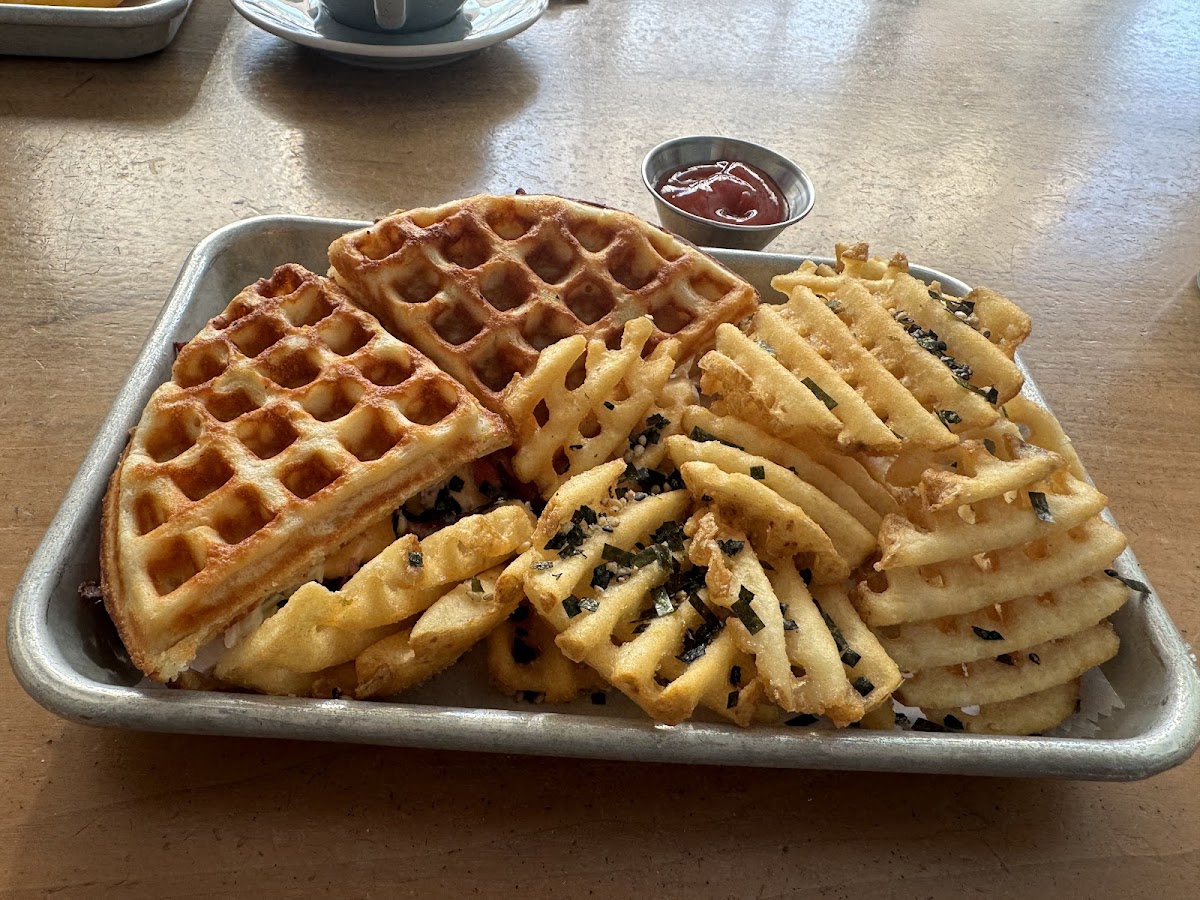 King Of New York Sandwich combo with waffle fries and coke