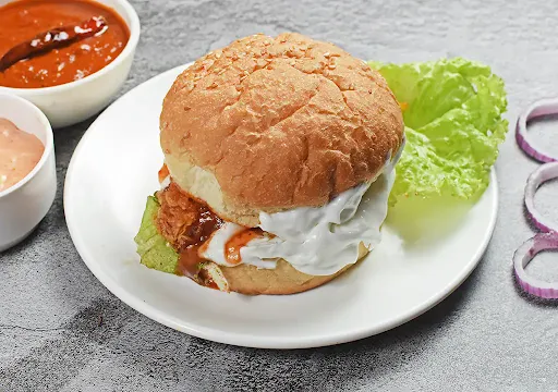 Special Desi Momo Cafe Fried Chicken Burger