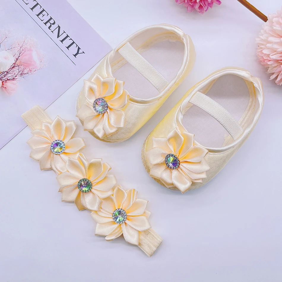 Lente en herfst nieuwe baby prinses schoenen 0-1 jaar, stoffen zool, pumps voor 3-5-8-9-10 maanden oude peuters. Peuterschoenen.