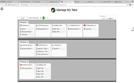 Manage My Tabs - Tab Manager