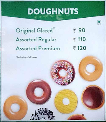 Krispy Kreme menu 