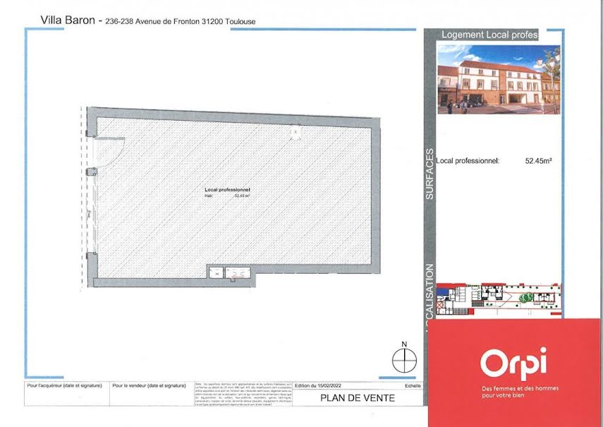 Vente locaux professionnels  52 m² à Toulouse (31000), 157 000 €