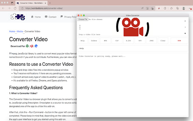 Converter Video chrome extension